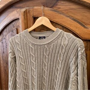 Taupe Cable-Knit Sweater